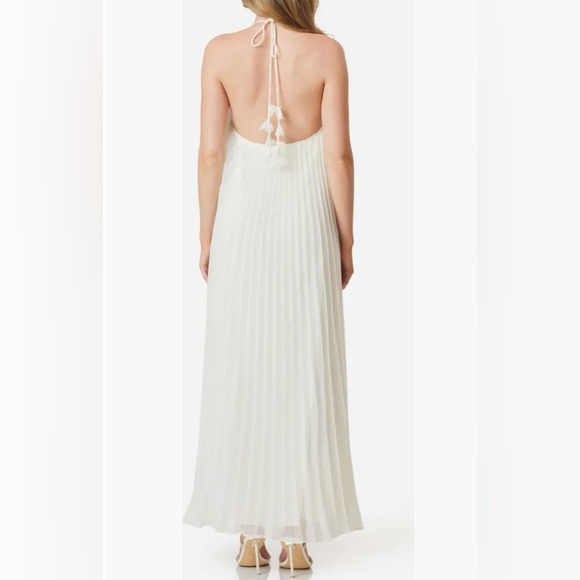 Elliatt Emelia Floral Appliqué Pleated Georgette Halter Maxi Dress - Picture 5 of 9